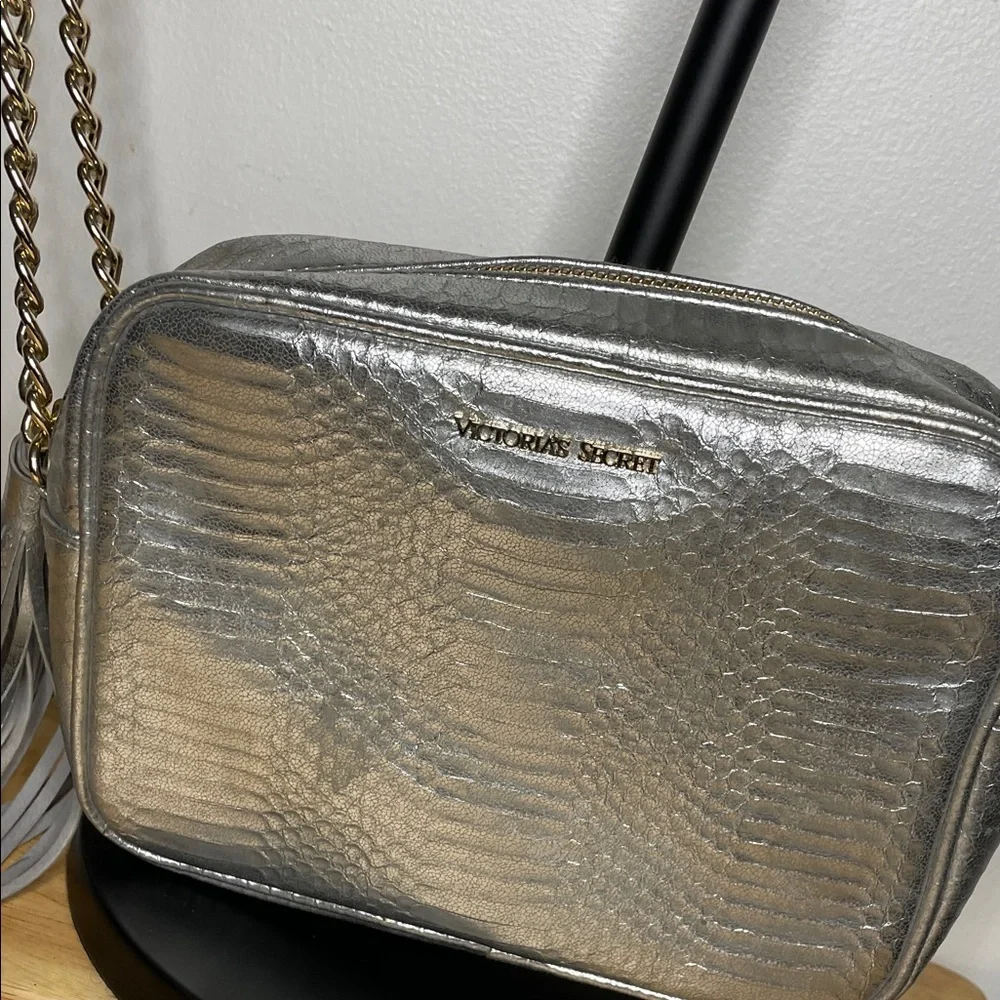 Victoria's Secret Metallic Silver Cosmetic Bag